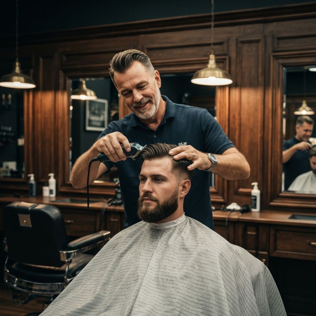 Corte de cabelo em andamento