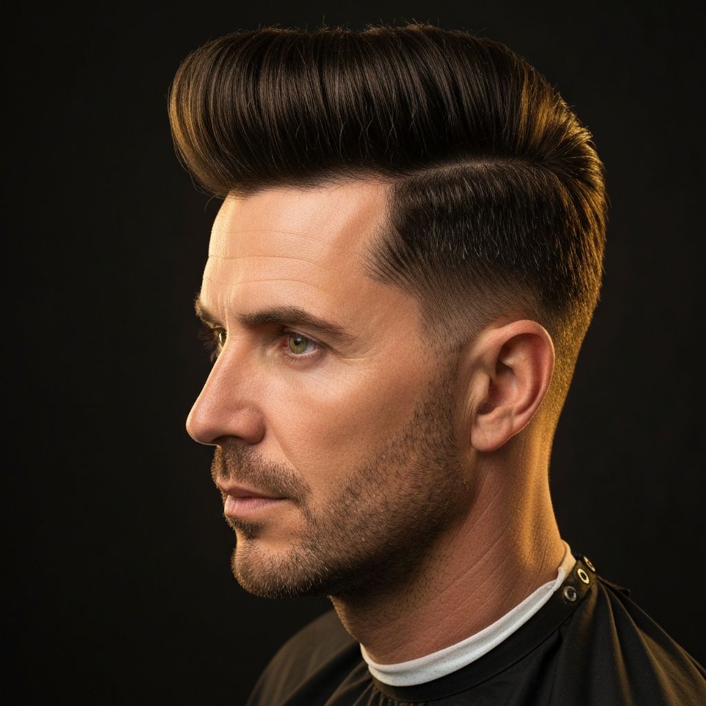 Penteado pompadour estiloso